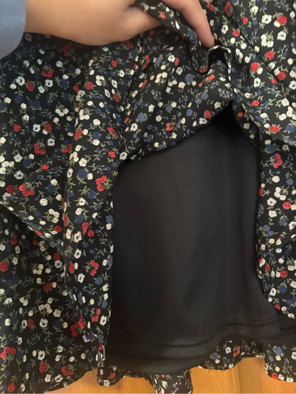 Lulu's Black Mini Dress with Red & White Floral Print - Picture 4 of 6